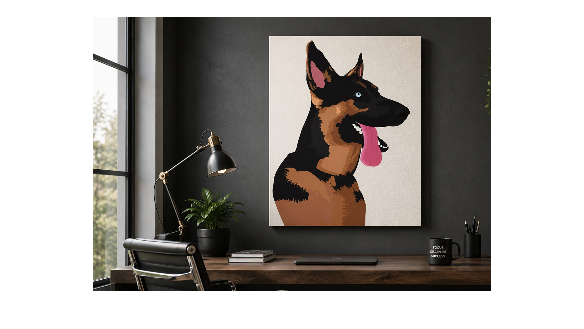 Pet portrait commission canvas