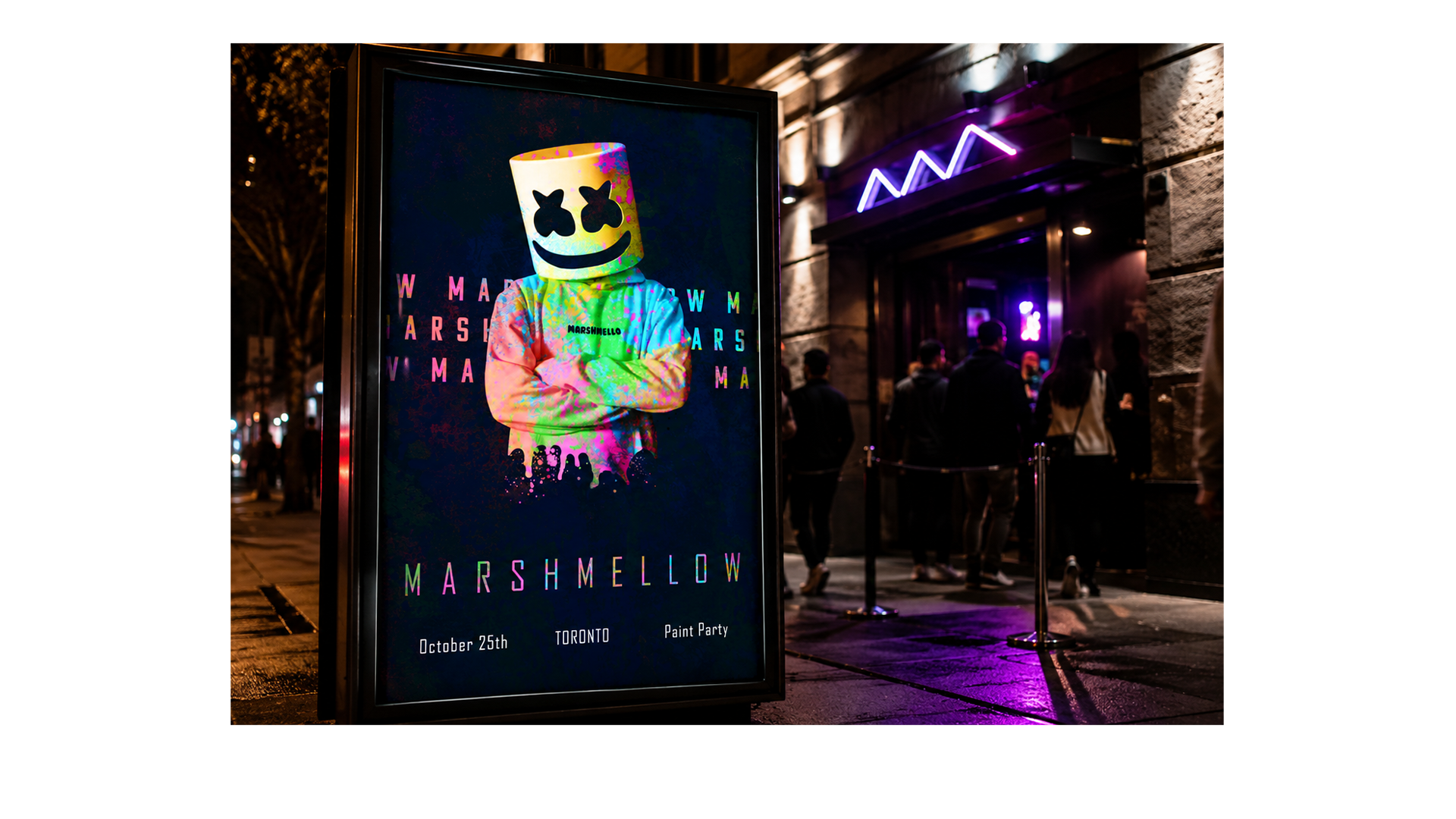 Marshmello paint party poster